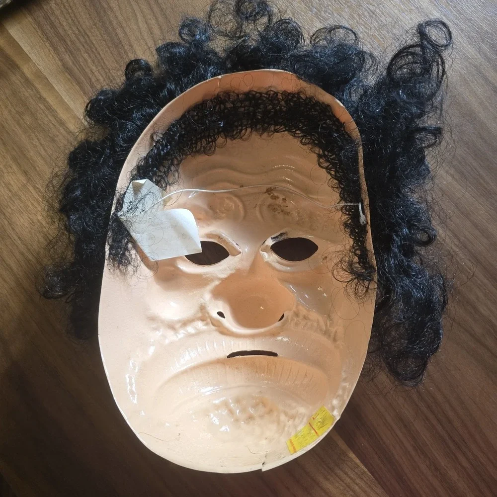 Ben Cooper Sad Clown Mask Adult  Multi Vintage Plastic Curly Hair 3340 318